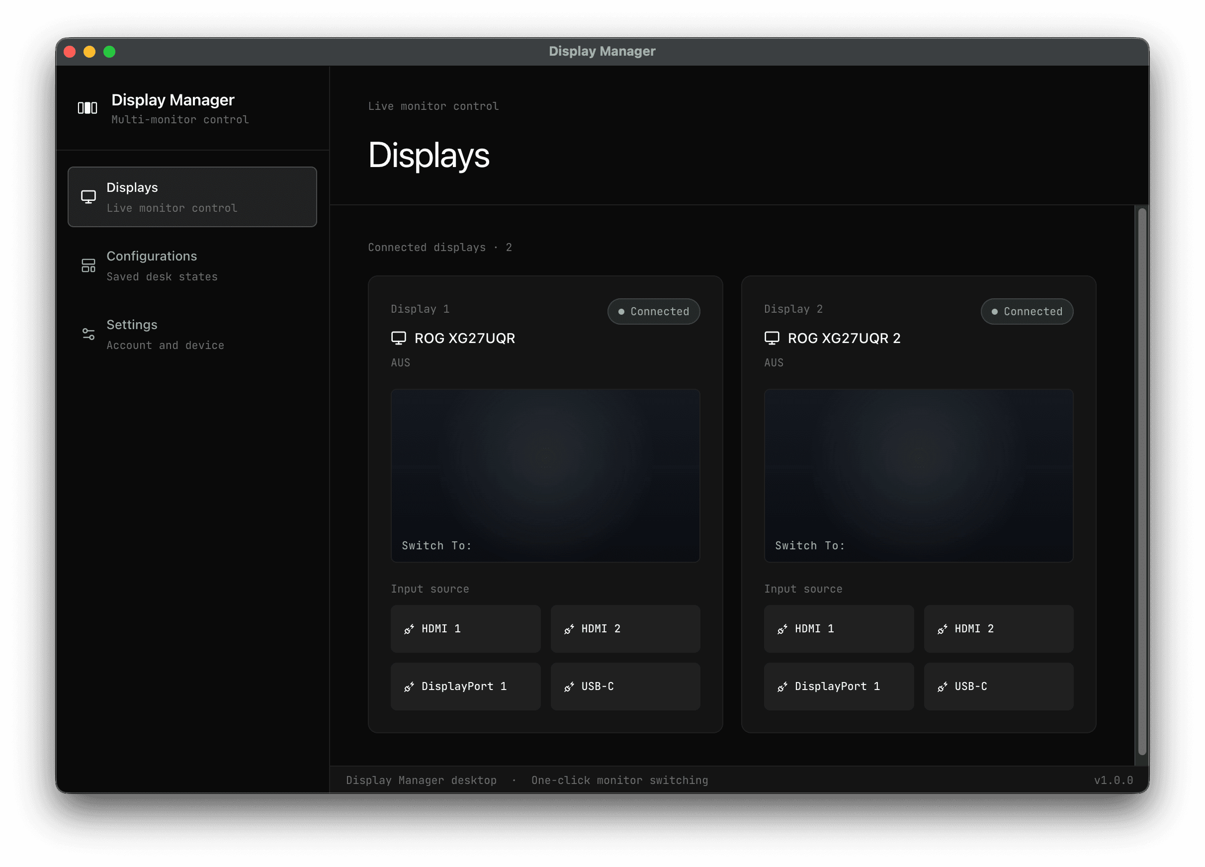 Display Manager application preview